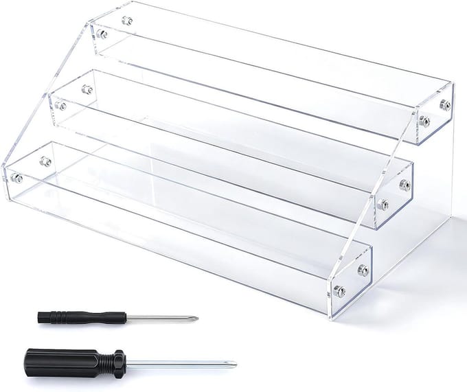 Nagellak Opslag - Cosmetica Organizer - Bureau Opruimen - Drie Vakken - 33D x 145B - Transparant