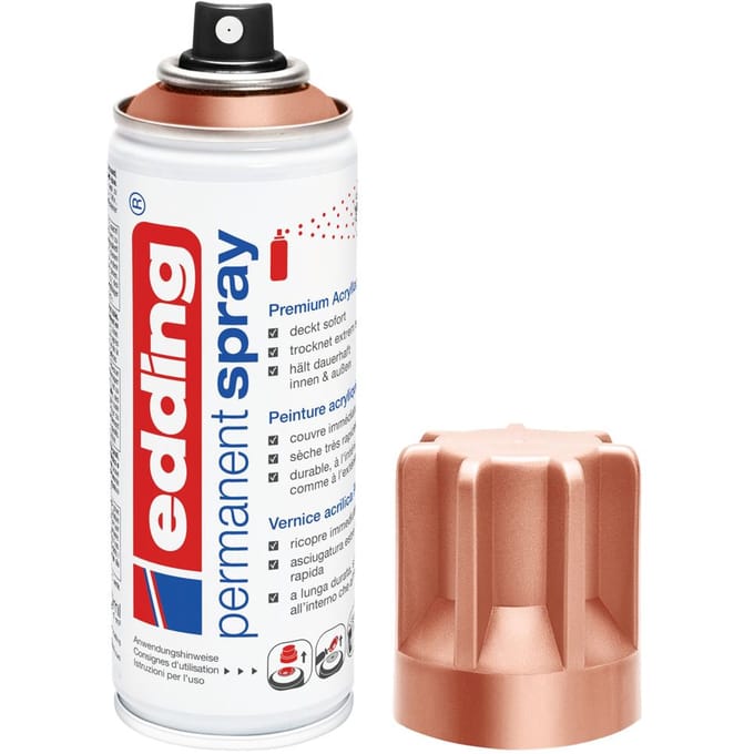 edding Spray 5200, 200 ml, premium acryllak mat, spuitbreedte ca. 50-60 mm, koper mat