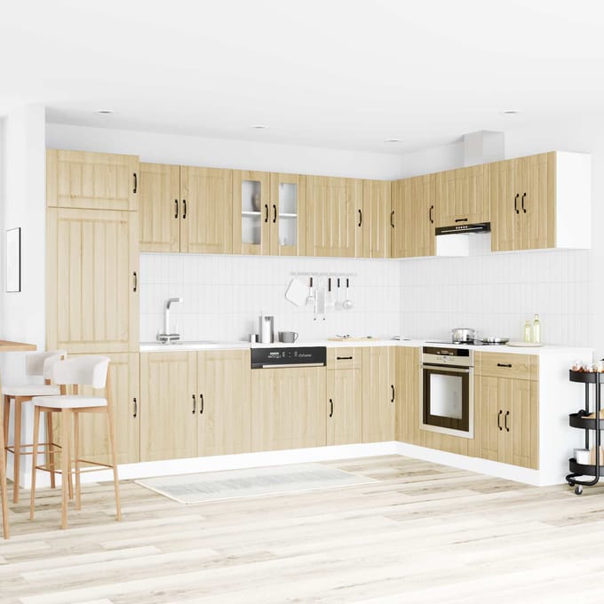 vidaXL - Waskompkast - Lucca - 2 - st - Sonoma - Eik - Bewerkt - hout