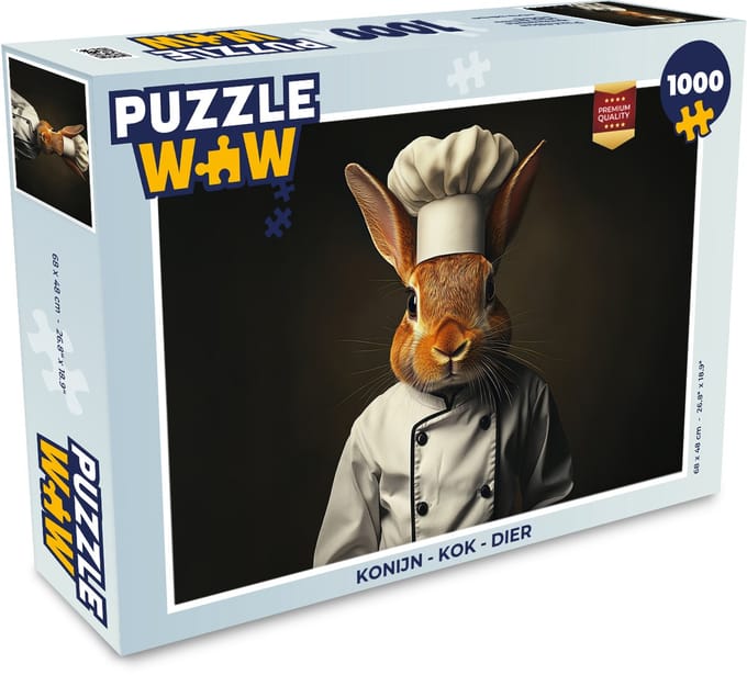 Puzzel Konijn - Kok - Dier - Legpuzzel - Puzzel 1000 stukjes volwassenen