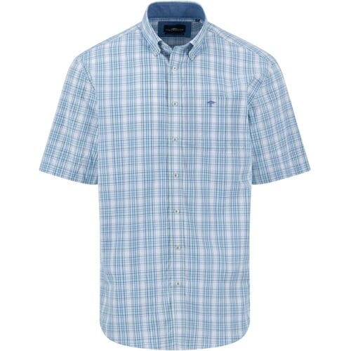 Fynch-Hatton Overhemd Allover Multi Check Short Sleeve Minty Green / male