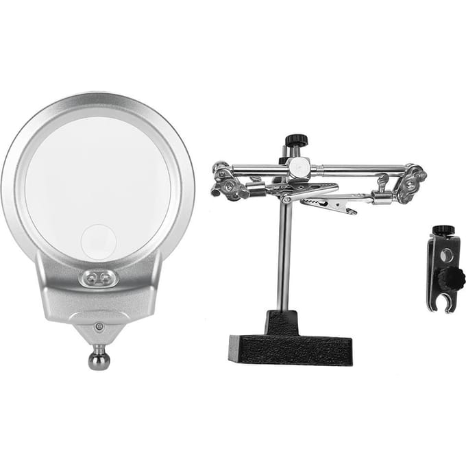 Antieke Sieraden Staal Vergrootglas 5X Vergrootglas met LED-licht en Clip