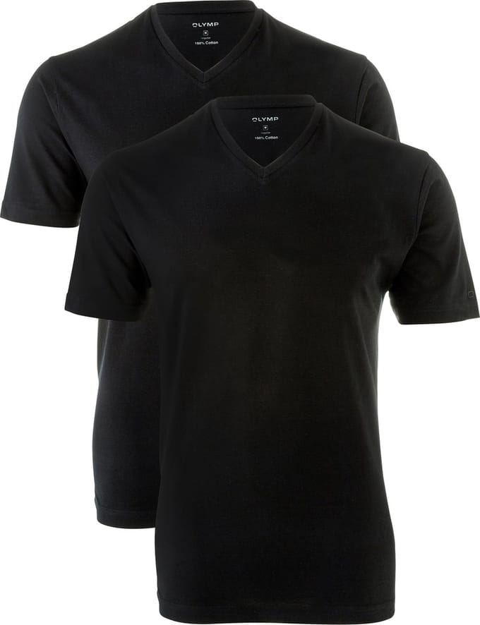 OLYMP T-Shirt voor eronder (set van 2 paar), Modern Fit, Zwart