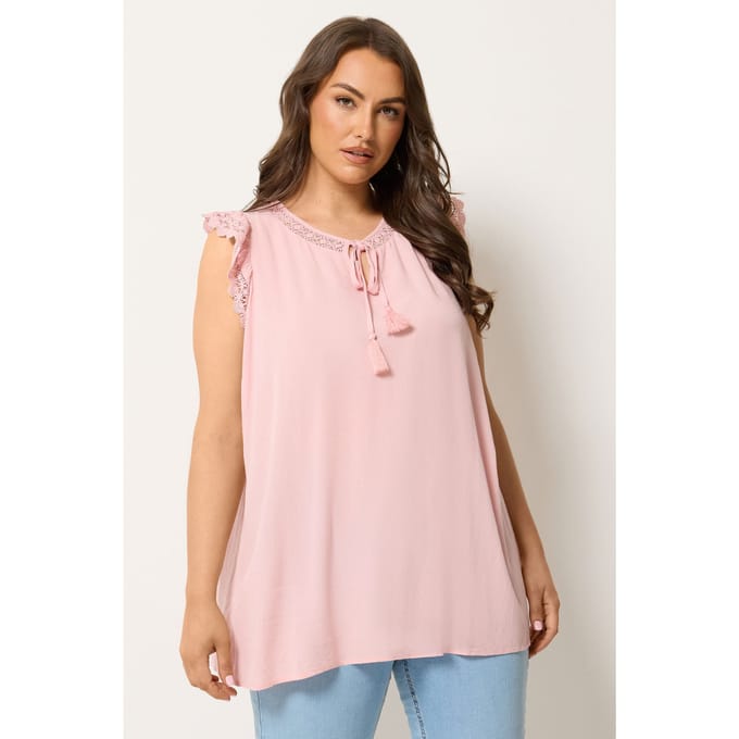 Yours Oudroze Blouse Met Striksluiting Size 50-52