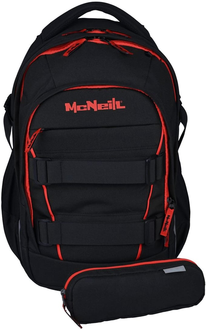 McNeill schoolrugzak LUCA 2:0 School Backpack Black & Red zwart