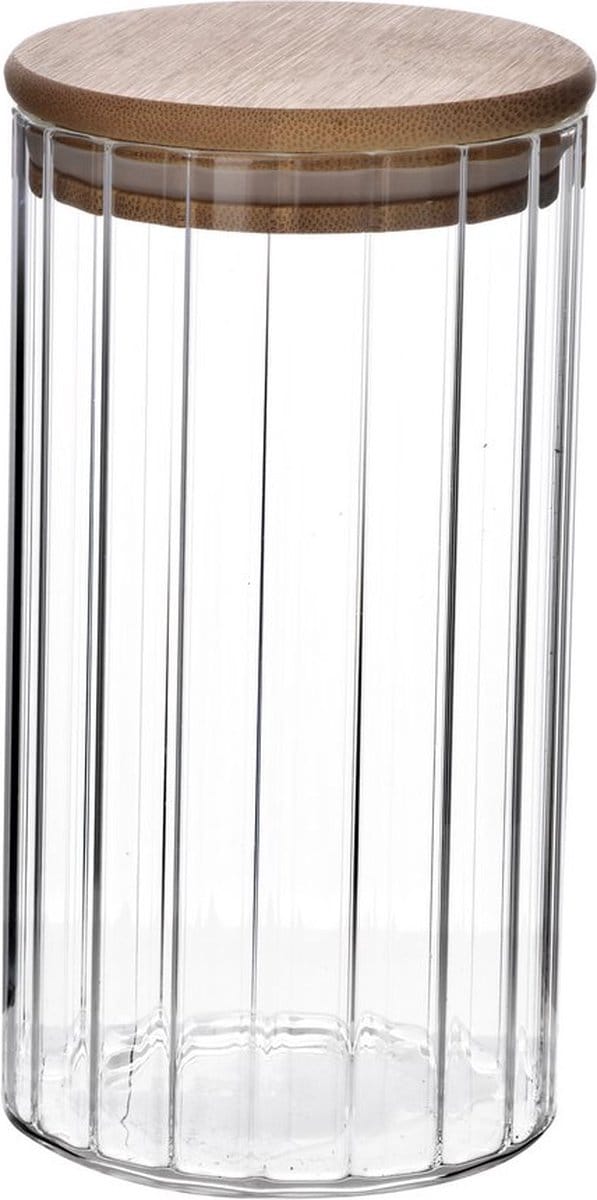 Allesken - Set van 3 glazen voorraadpotten/containers met bamboe afsluiting - 550/800/1100 ml