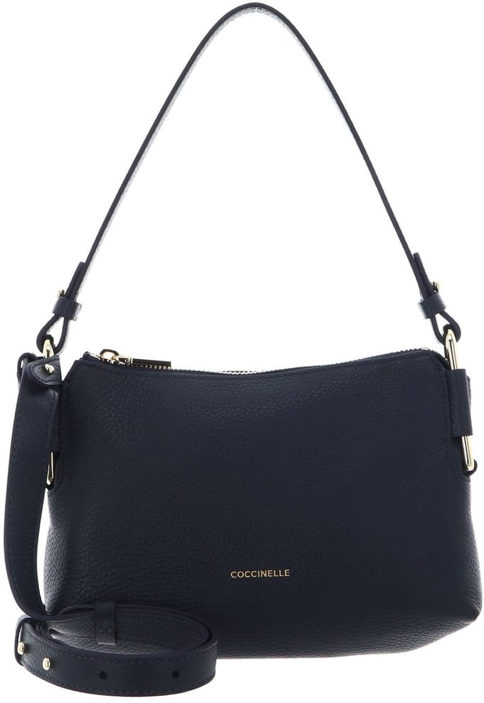 COCCINELLE Leren schoudertas Rebekka Mini Bag Grained Leather Midnight Blue donkerblauw