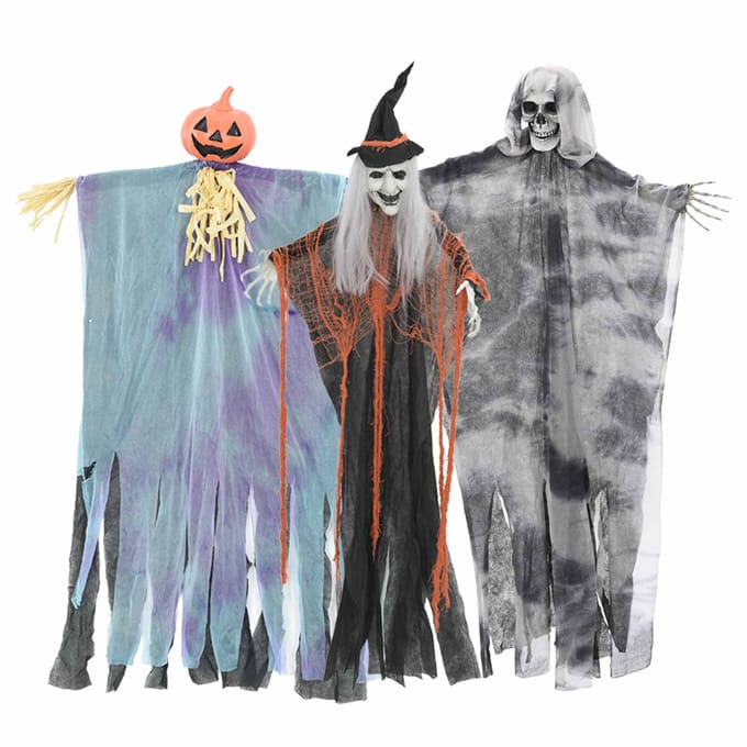 vidaXL - Halloween - Hangende - Geest - 3 - st - Multikleur - 61 - x - 97 - cm - Polyester