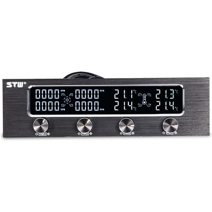STW PC CPU 4-kanaals ventilatorcontroller Snelheidsregeling LCD-koeling