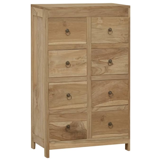vidaXL - Ladekast - 55x30x90 - cm - massief - teakhout