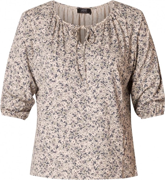 YESTA Blaissy Jersey Shirt - Soft Army/Multi-Colo - maat X-0(44)