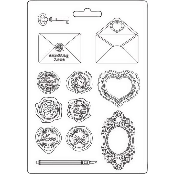 3D-Textuurvorm "Shabby Rose - Letters & Seals"