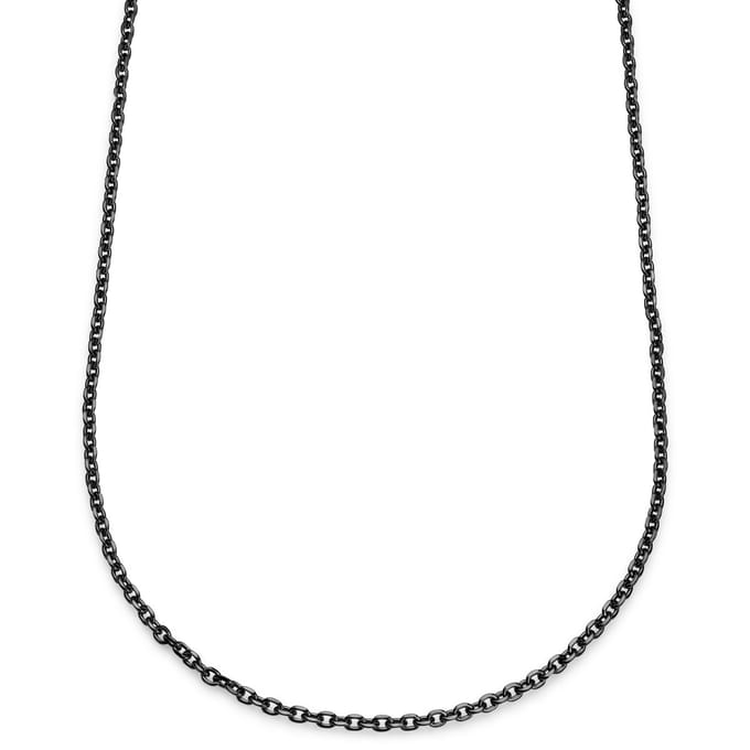 Essentials | 4 mm Gunmetal Zwarte Ketting met Kabelschakels