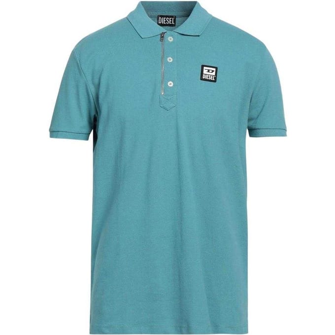 Diesel Mannen T-Harry Zip Nek Poloshirt (Blauw)