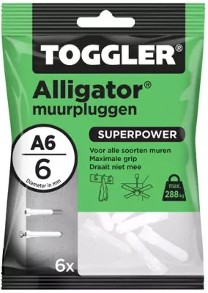 Toggler Alligator Plug 6 mm - 6 Stuks
