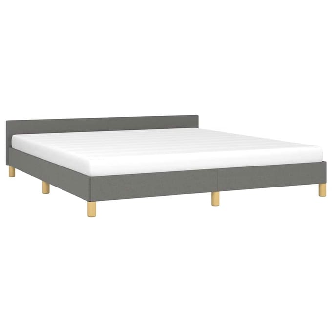 vidaXL - Bedframe - zonder - matras - stof - donkergrijs - 180x200 - cm