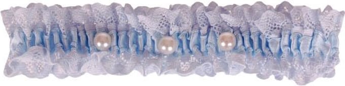 Kousenband grote maat - blauw kant