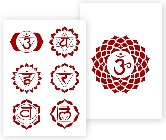 QBIX Chakra Sjabloon A5 Formaat Kunststof - Uitsnede ohm 10cm breed
