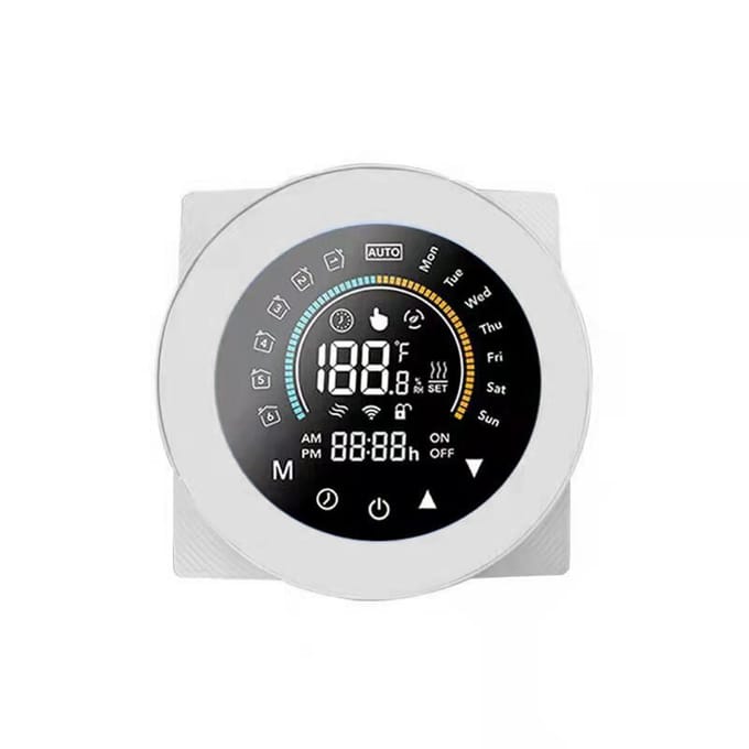 Tuya ZigBee Smart Thermostaat voor Waterverwarming Digitale Temperatuurregelaar Groot LCD-scherm GC Water Gas Boiler wit
