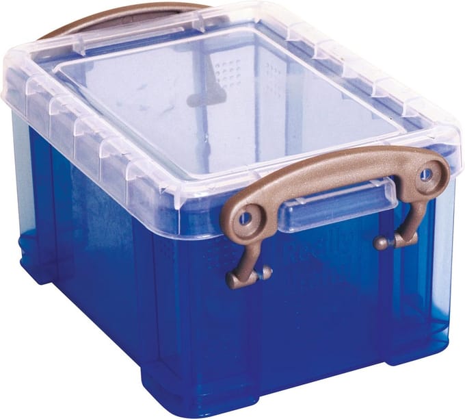 Really Useful Box visitekaarthouder 0,3 liter, transparant blauw 300 stuks