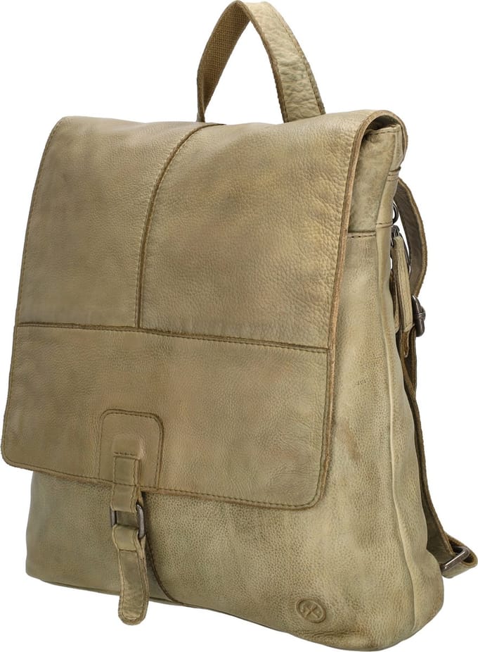 Hide & Stitches Paint Rock Rugzak Rugtas - 100% Leder - Leren Dames Tas - Zand
