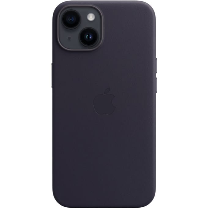 Leather Backcover MagSafe voor de Apple iPhone 14 - Ink