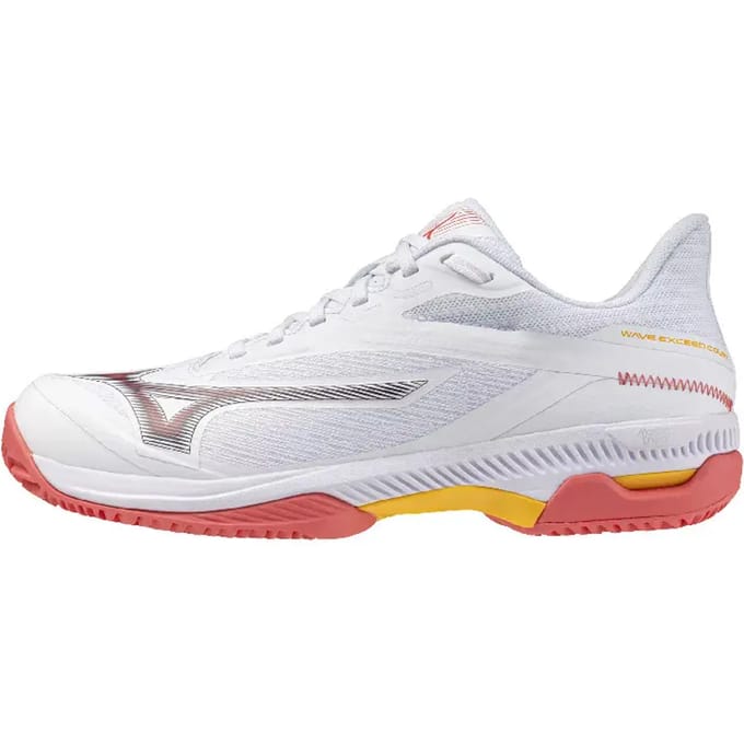 Mizuno Tennisschoen Padelschoen Wave Exceed Court CC Dames Wit Oranje