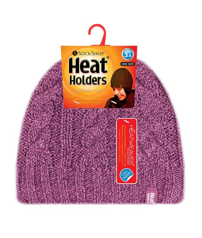 Heat Holders Thermische kabelgebreide wintermuts voor dames - Roos
