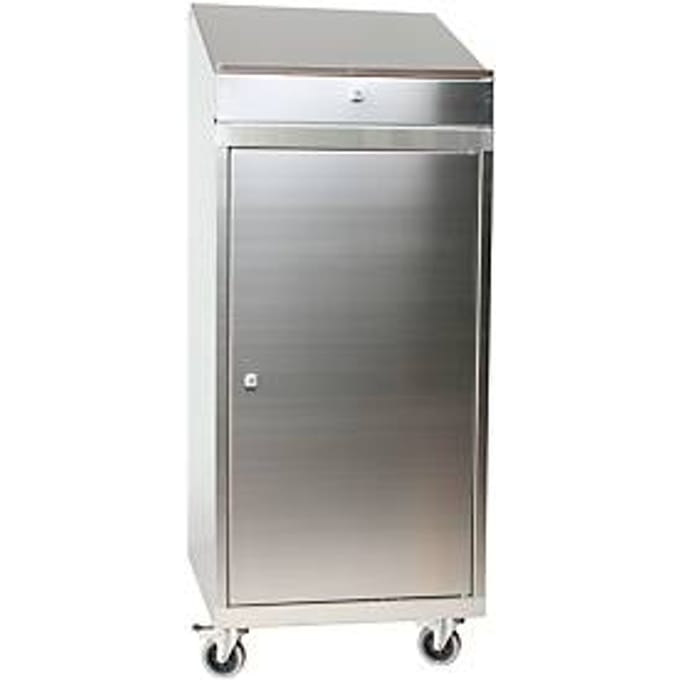 Bureaukast, roestvrij staal, H 1340 x B 500 x D 500 mm