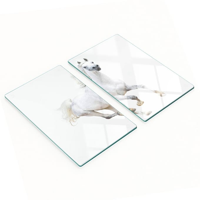 Geharde multifunctionele decoratieve glazen borden met Arabisch paard, 2x30x52 cm