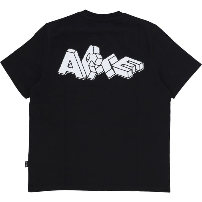 Mannen T-shirt Block Print T-shirt Black