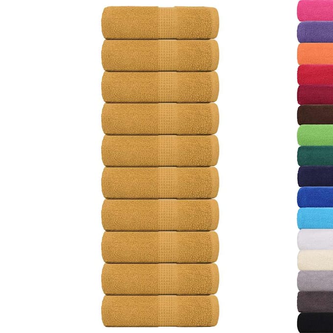 vidaXL - Washandjes - FROGN - 10 - st - 30x30 - cm - 360 - g/m² - goud