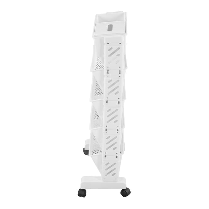 Witte Opbergorganizer Plank Verwijderbare Plastic Verplaatsbare Boekenplank voor Thuisstudeerkamer 5 Laags white