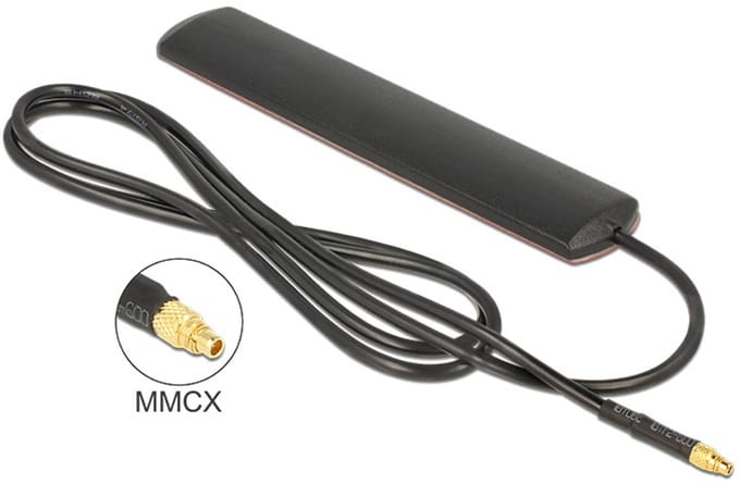 LTE -antenne MMCX -plug 3 DBI Omnidirectionele vaste zwarte lijmmontage