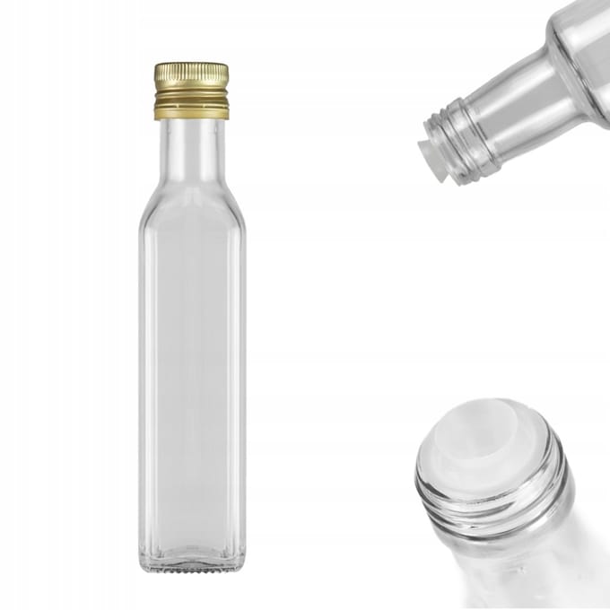 Bimberek Marasca - Glazen Fles - 250 ml - Vierkant - Dozering
