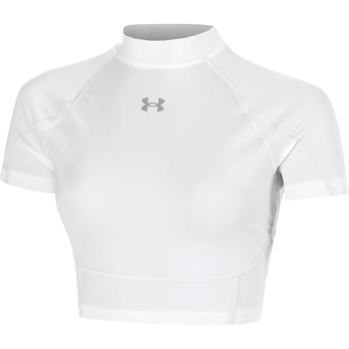Under Armour HeatGear Elite Crop T-shirt Dames-wit
