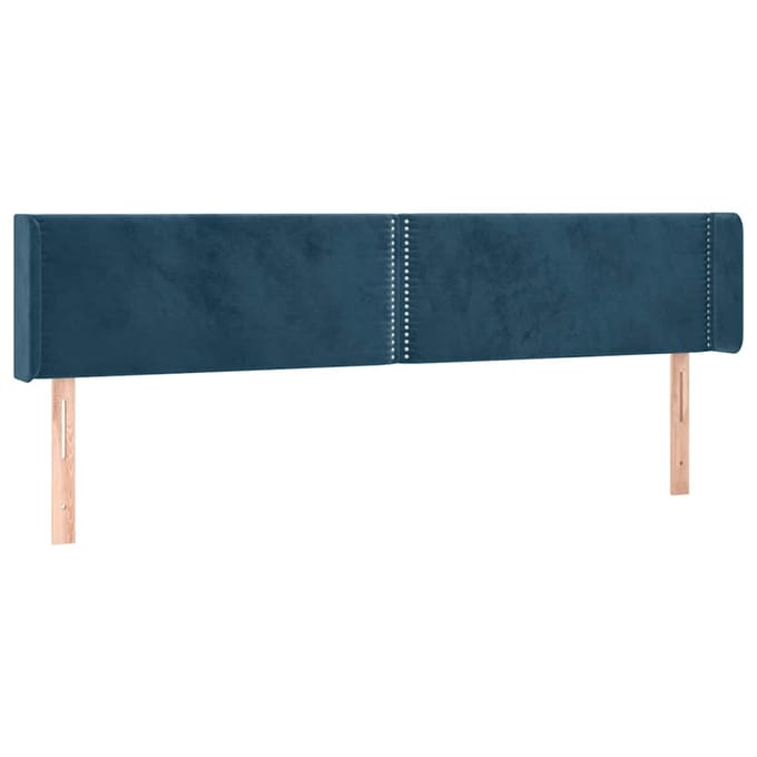 vidaXL - Hoofdbord - LED - 203x16x78/88 - cm - fluweel - donkerblauw