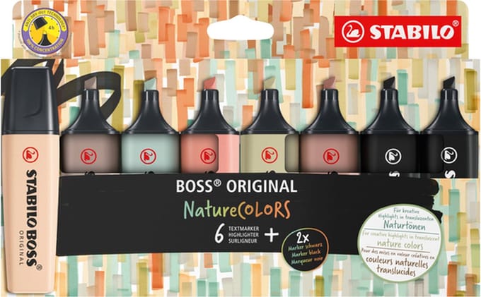 Markeerstift stabilo boss 70/8 etui à 8st nature | 5 stuks
