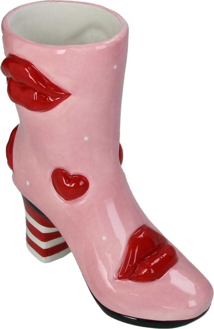HD Collection Vase Boot Lips Stoneware Multi 19.5x8.5x23cm