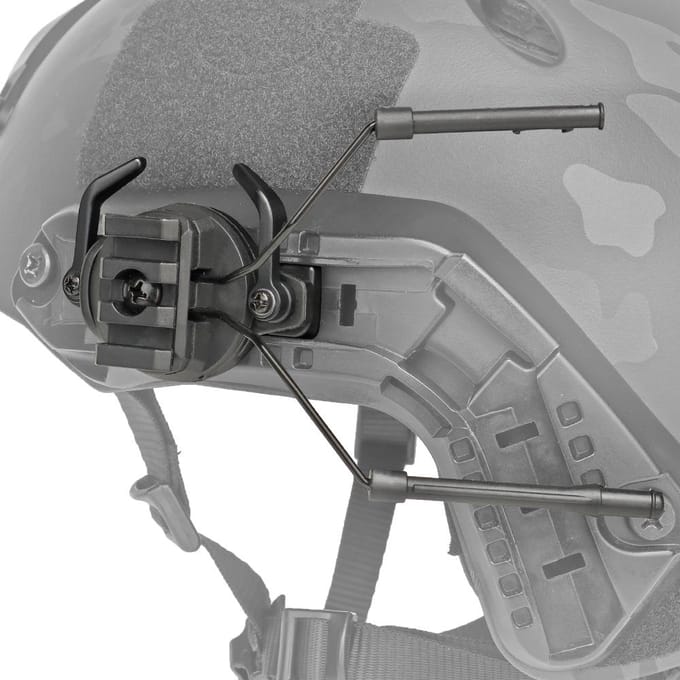 Tacticals Helm Rail Headset Adapter Houder ARC Rail Adapter Hoofdtelefoon Ophangbeugel Links & bruin