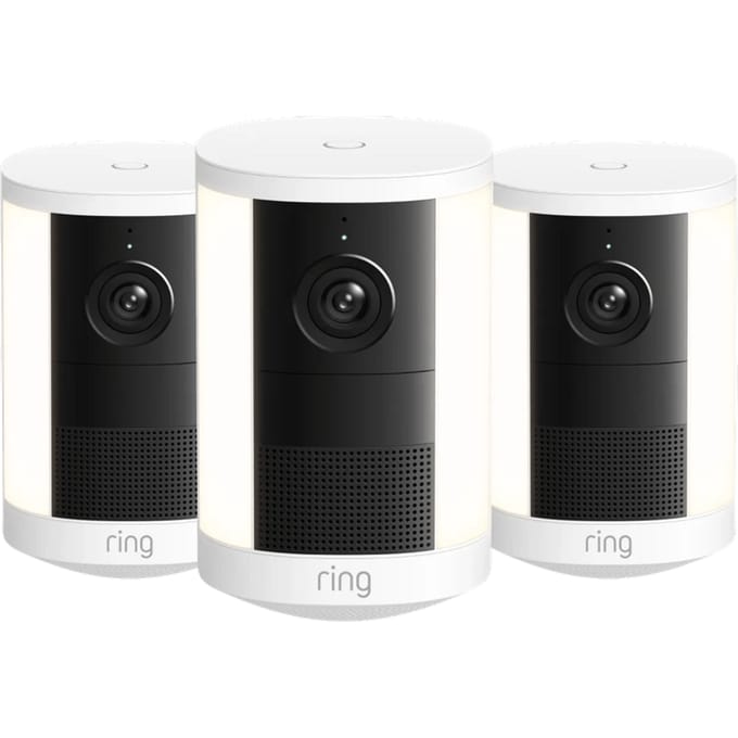 Ring Spotlight Camera 2e Generatie Batterij Wit 3-Pack