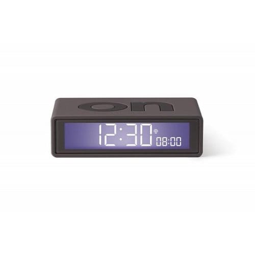 Lexon Flip Mini 8cmx2,3cmx4,9cm LR158 ON OFF Oplaadbare Wekker - Donker Grijs
