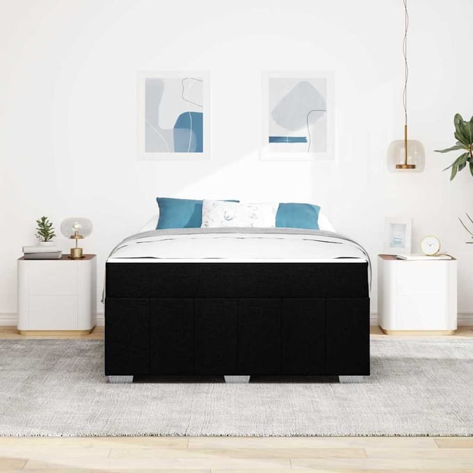 vidaXL - Bedframe - met - matras - Zwart - 140 - x - 200 - cm - Stof