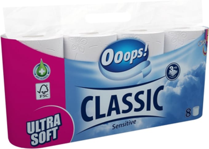 Ooops! Toiletpapier Sensitive 8 rol