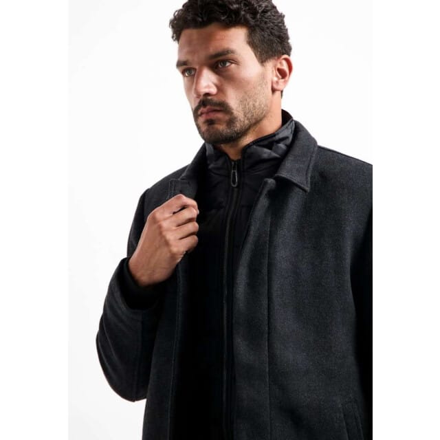 No Excess Jacket Mid Long Fit Detachable Front With Wool Antra Melange Größe: S | Winterjacken Outlet | Herren | Weiß
