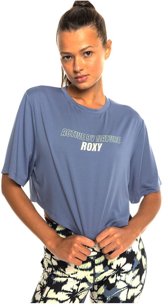 Roxy Beachboun Boxy Uv Korte Mouw T-shirt Blauw S Vrouw