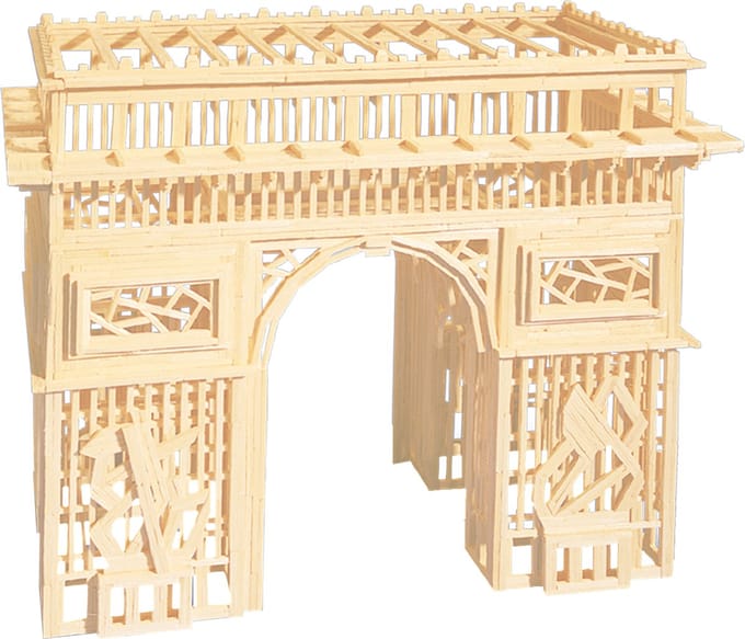 Matchitecture- Arc de Triomphe (Parijs) - bouwen met lucifers- 1750 microbalkjes