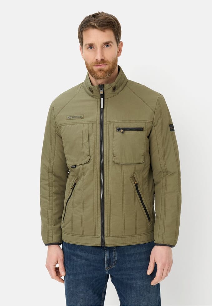 camel active Overgangsjas with stand-up collar - Maat menswear-66 - Olijfgroen