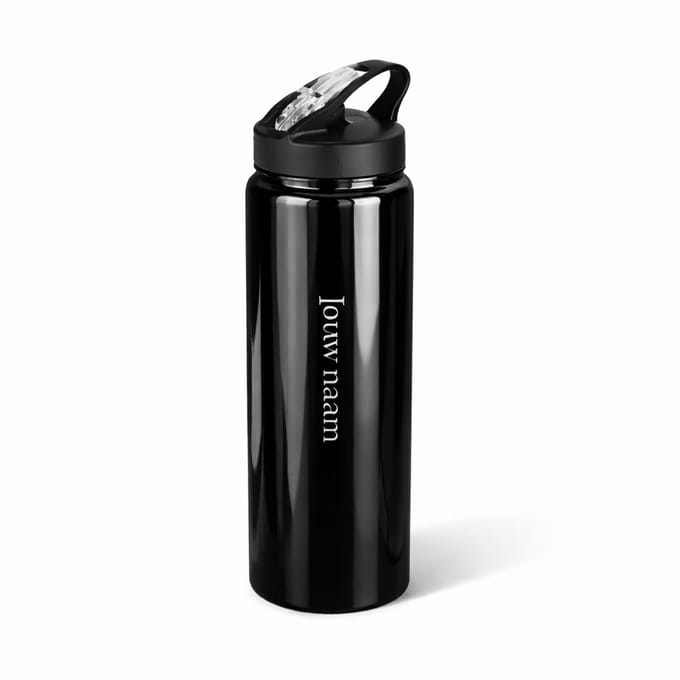 Sport bidon (Met eigen naam) - 800 ml - Sportfles Aluminium - Laser gegraveerd