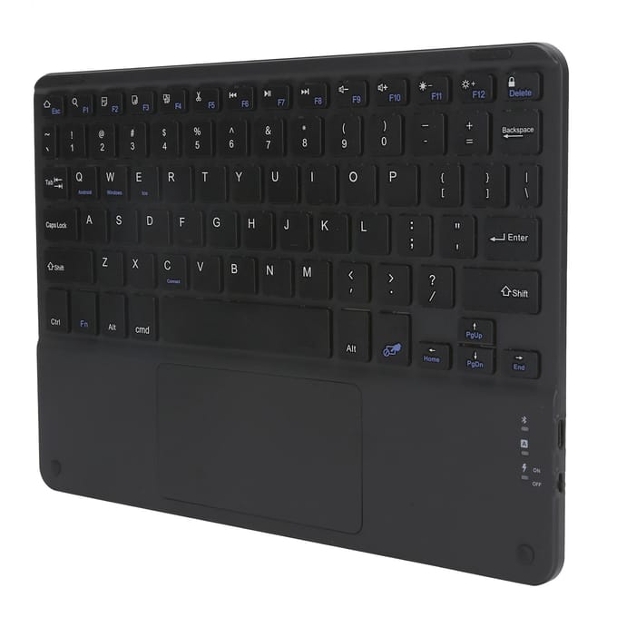 Clavier Bluetooth sans fil tactile multifonction, accessoires externes pour ordinateur, capuchon carré 10 pouces(Noir noir